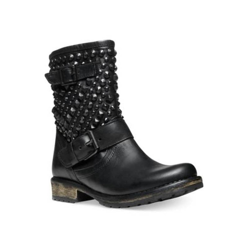 Steve Madden Women's Marcoo Engineer Boot Block Heel Black Size 5.5 US